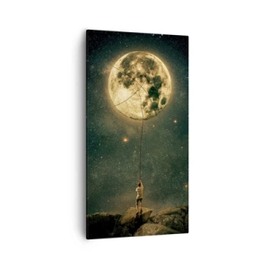 Canvastavla - Bild på duk - En man som stal månen - 55x100 cm