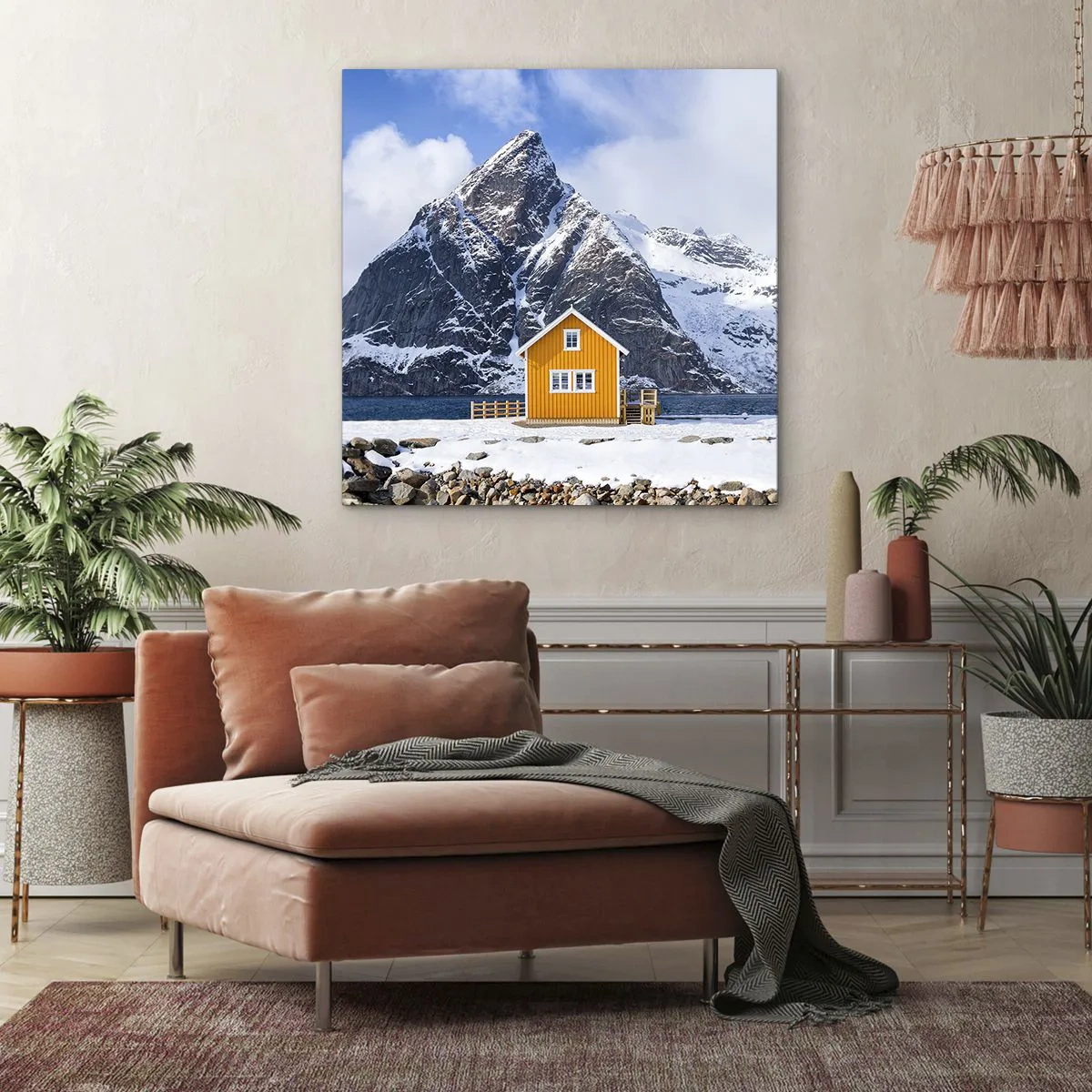 Canvastavla - Bild på duk - Skandinavisk semester - 40x40 cm