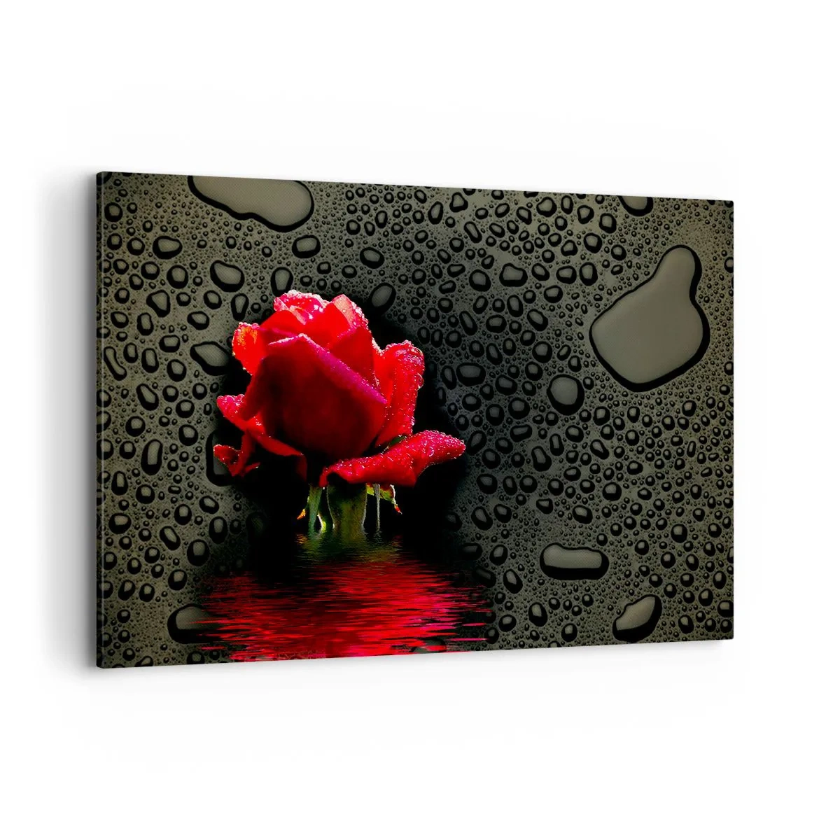 Canvastavla - Bild på duk - Röd och svart - 120x80 cm