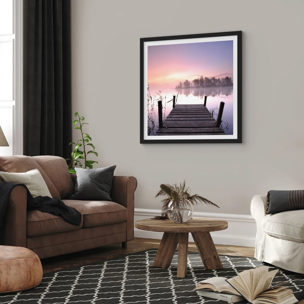 Affisch i svart ram - Ur liljedimman... - 50x50 cm