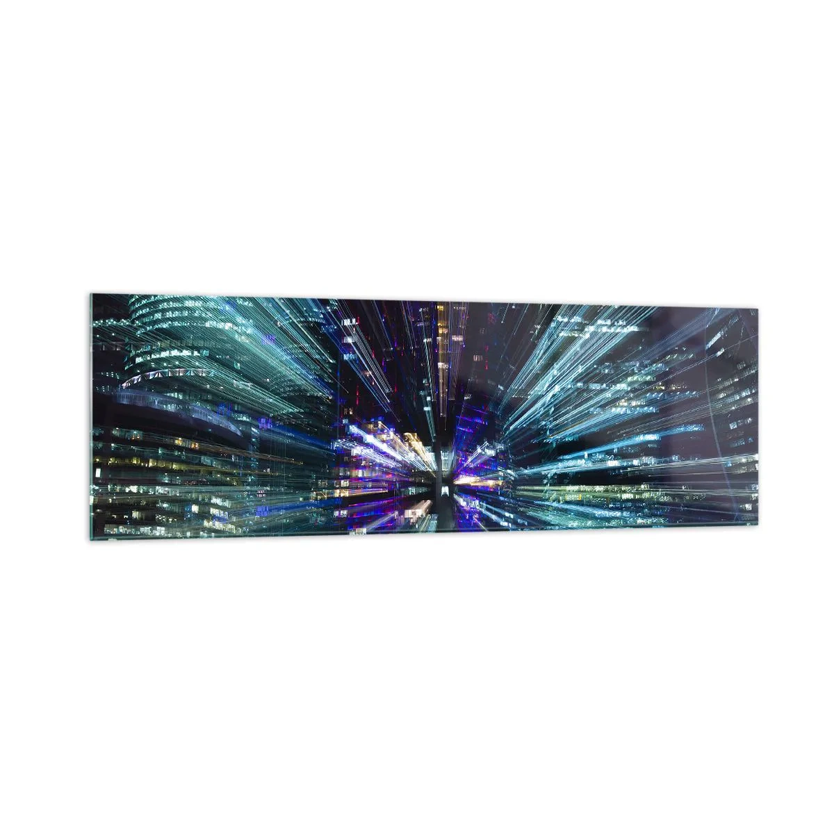 Glastavla - Bild på glas - Övergång till hyperrymden - 160x50 cm