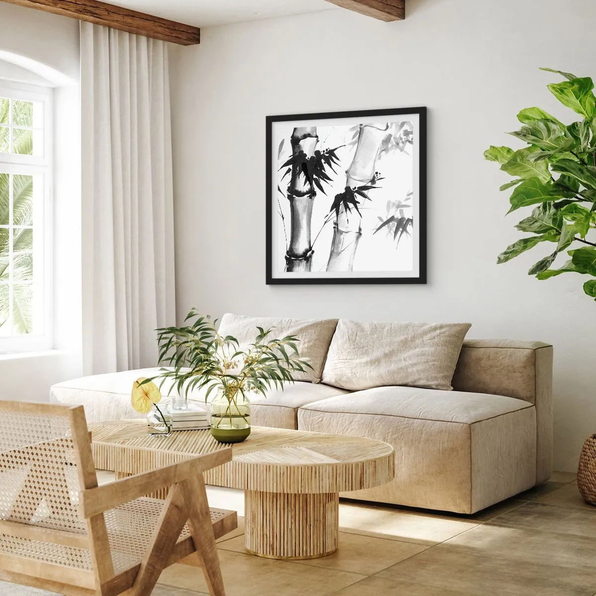 Affisch i svart ram - Inzoomad orient - 40x40 cm