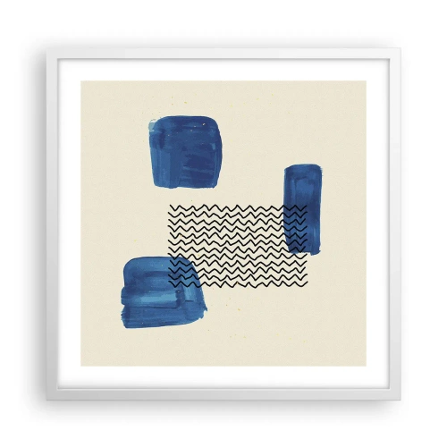 Affisch i vit ram - Abstrakt kvartett - 50x50 cm