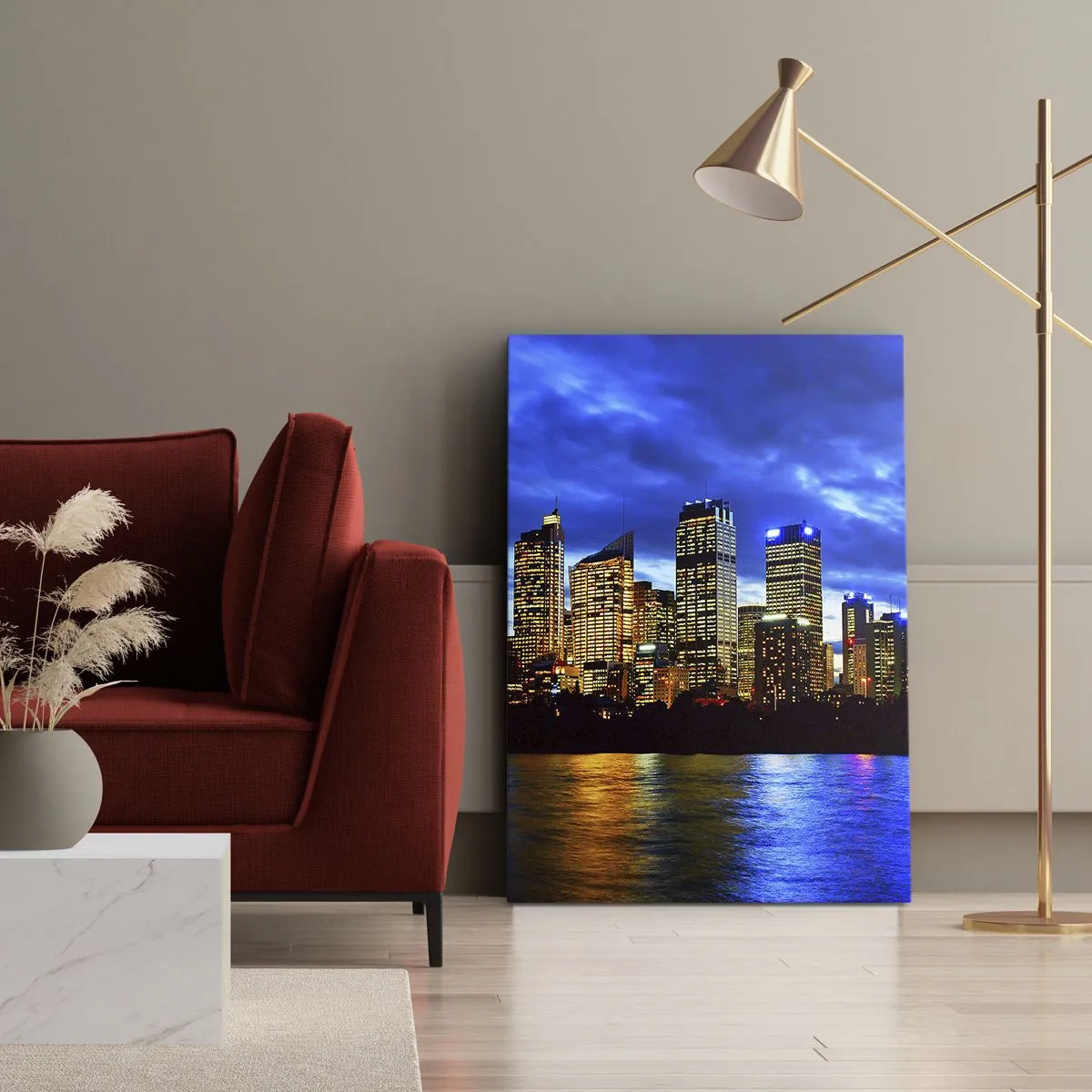 Canvastavla - Bild på duk - Ljusens och färgernas natt - 70x100 cm