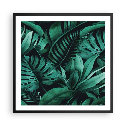Affisch i svart ram - Tropiska grönskans djup - 60x60 cm