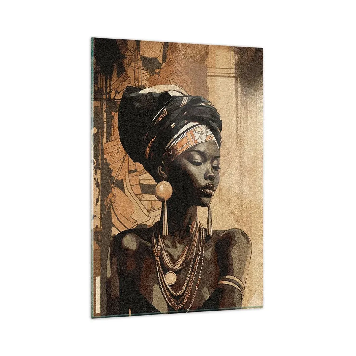 Glastavla - Bild på glas - Afrikanskt majestät - 80x120 cm