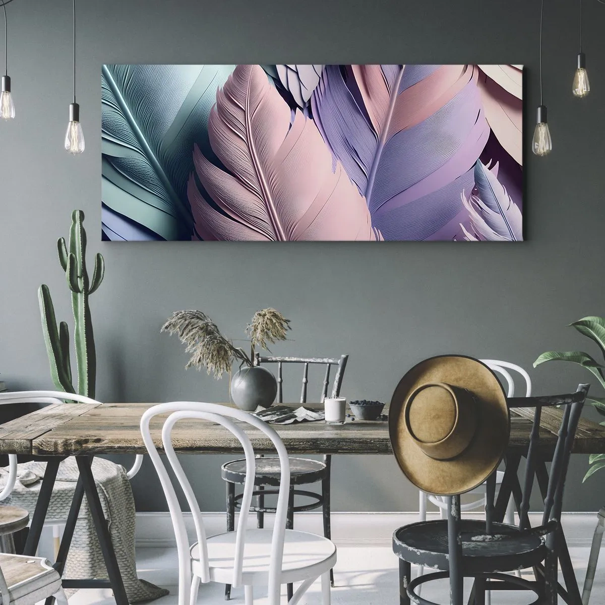 Canvastavla - Bild på duk - Fågelstil - 120x50 cm
