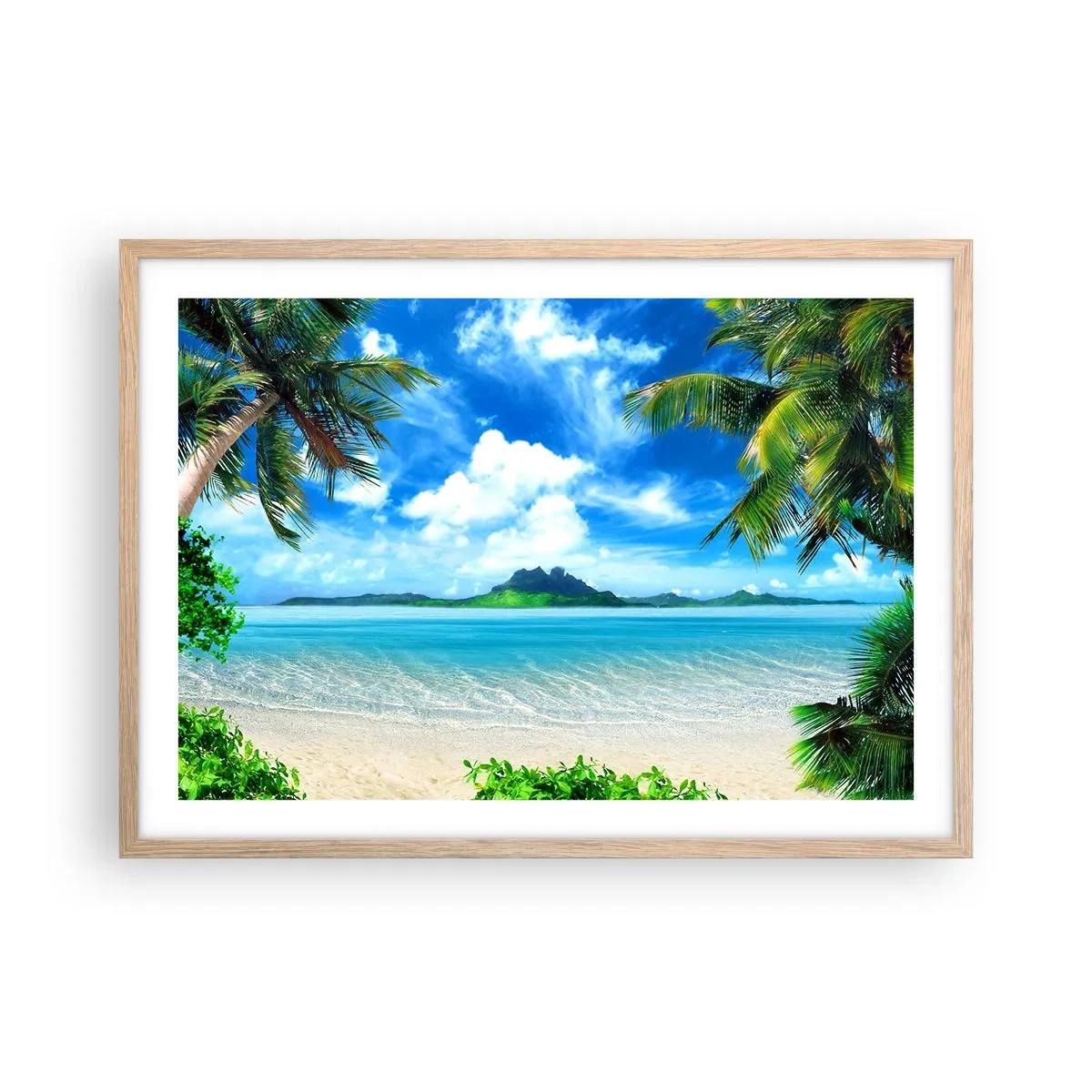 Affisch i ram av ljusek - Tropikens azur - 70x50 cm