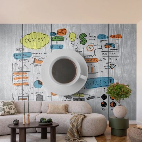 Fototapet Premium Canvas - Rastdags - Grafik, Kaffe, Espresso - 450x315 cm
