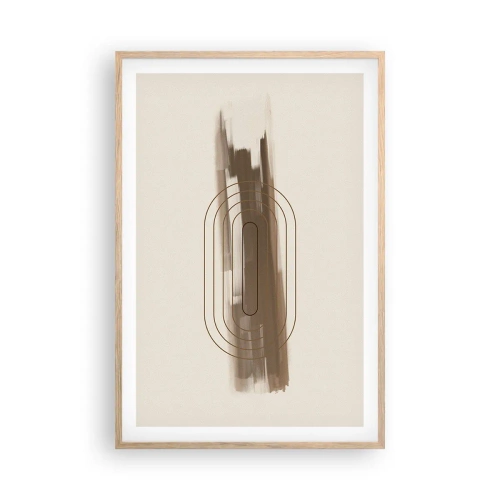 Affisch i ram av ljusek - Grå blåst - 61x91 cm