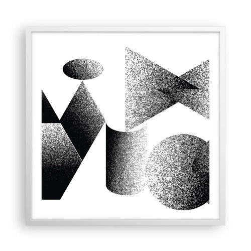 Affisch i vit ram - Vinklar och ovaler - 60x60 cm