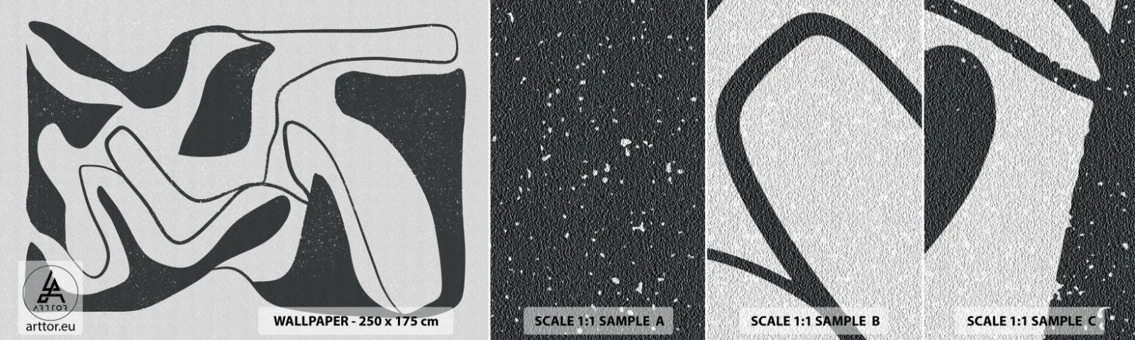 Fototapet Prov Standard Eco - Abstrakt lek i en labyrint - Boho, Minimalism, Bit - 100x30 cm