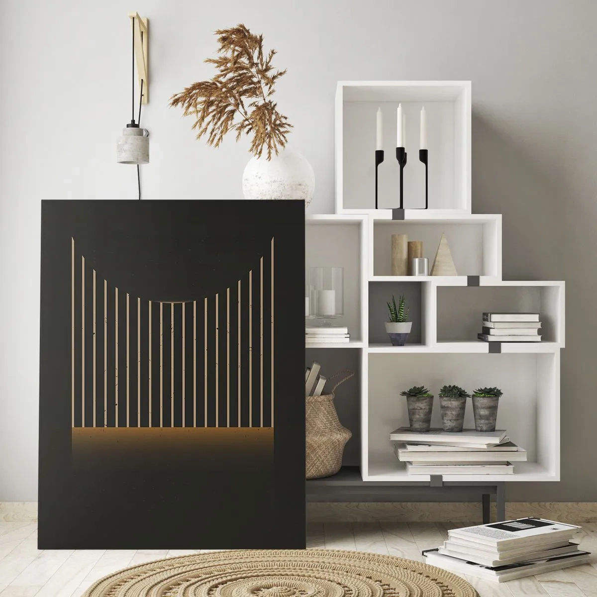 Glastavla - Bild på glas - Utforska mörkret - 70x100 cm