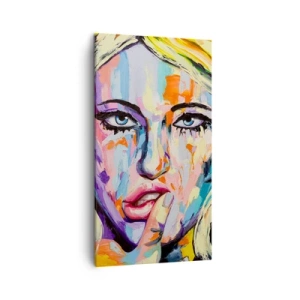 Canvastavla - Bild på duk - Titta henne rakt in i ögonen - 45x80 cm