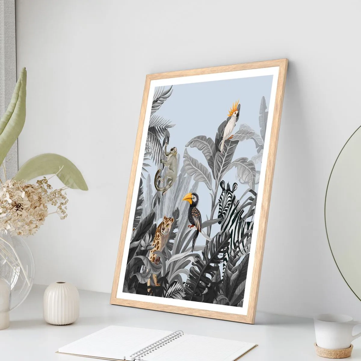 Affisch i ram av ljusek - Afrikansk saga - 70x100 cm