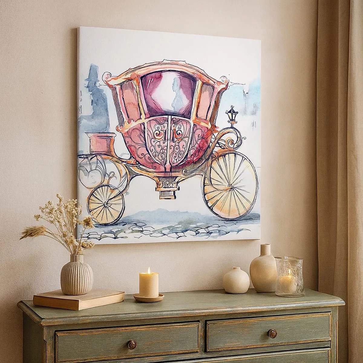 Canvastavla - Bild på duk - Bröllop eller bal? - 30x30 cm