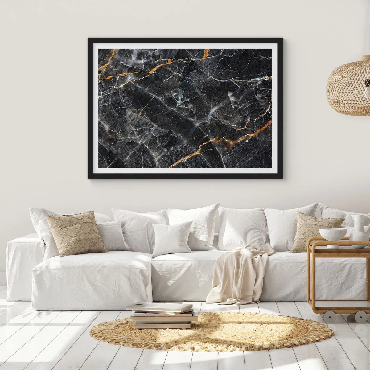 Affisch i svart ram - Stenens interna liv - 70x50 cm