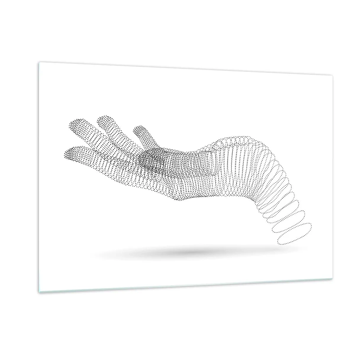 Glastavla - Bild på glas - En spänstig hand - 120x80 cm