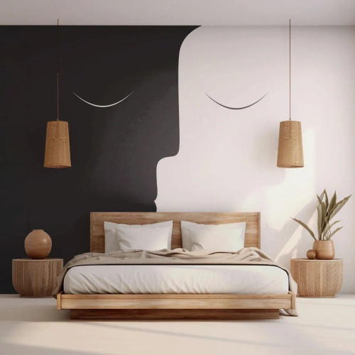 Självhäftande Fototapet Deluxe Sticker - Motsatsernas enhet - människor, Par, Bit - 150x105 cm