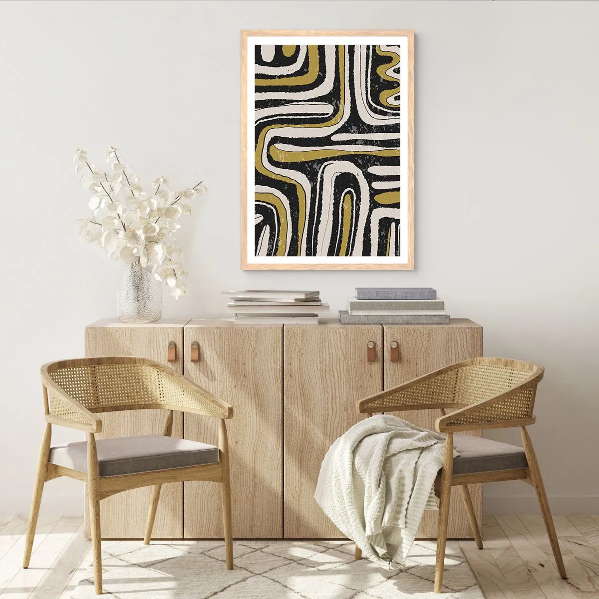 Affisch i ram av ljusek - Komposition: stråk och gränder - 50x70 cm