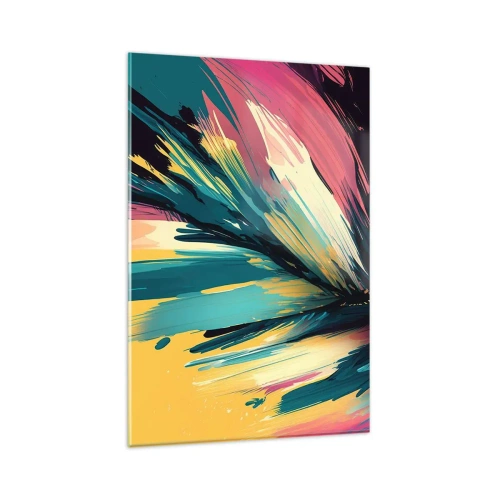 Glastavla - Bild på glas - Komposition - en explosion av glädje - 80x120 cm