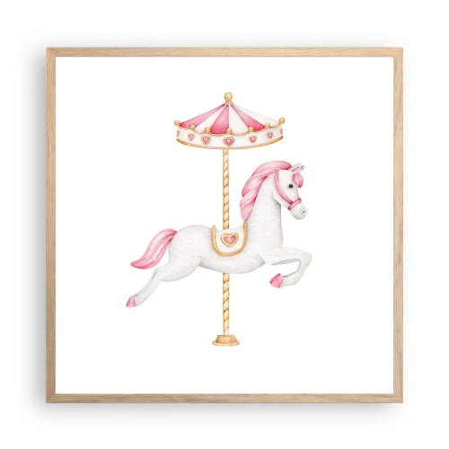 Affisch i ram av ljusek - Han gav sig iväg med en hov - 60x60 cm