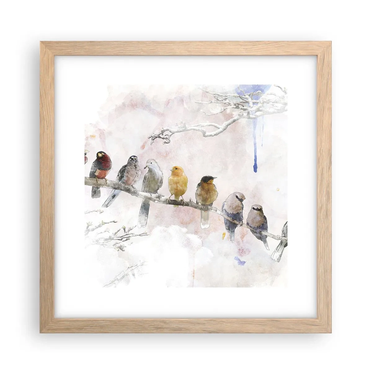 Affisch i ram av ljusek - Bevingat möte - 30x30 cm