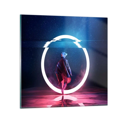 Glastavla - Bild på glas - Mellan världar - 40x40 cm