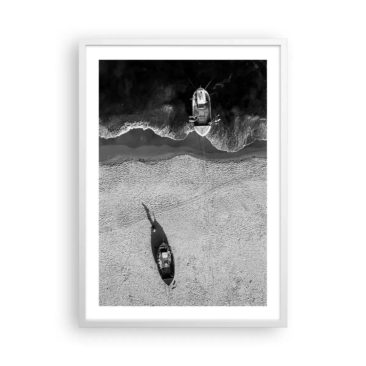 Affisch i vit ram - Fortfarande på stranden... - 50x70 cm