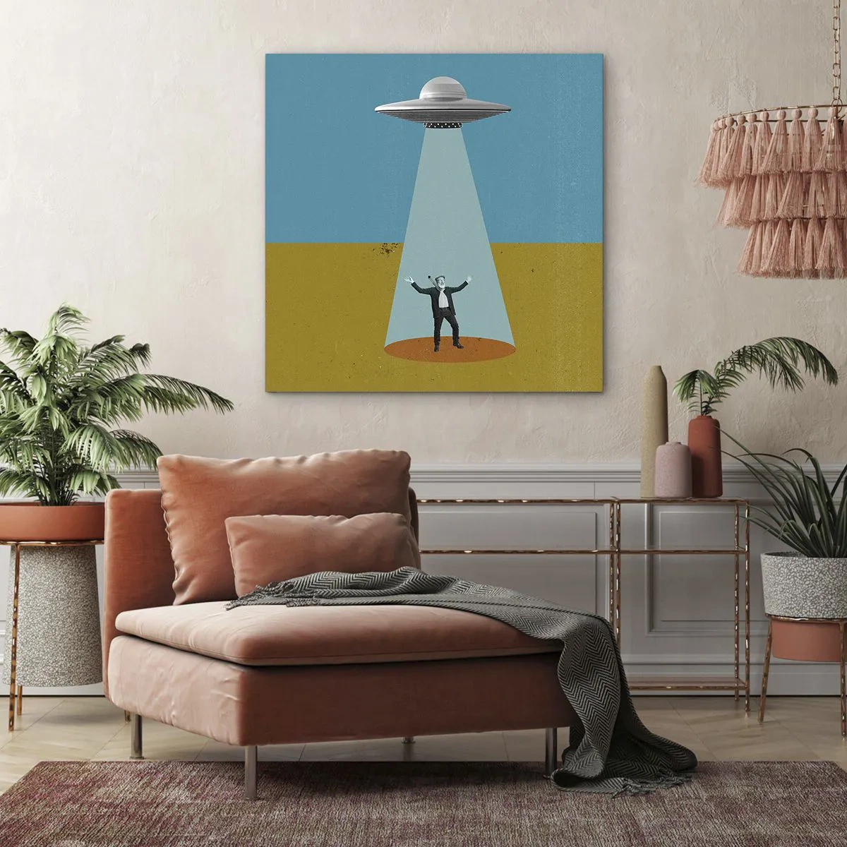 Canvastavla - Bild på duk - Ett nära möte - 40x40 cm