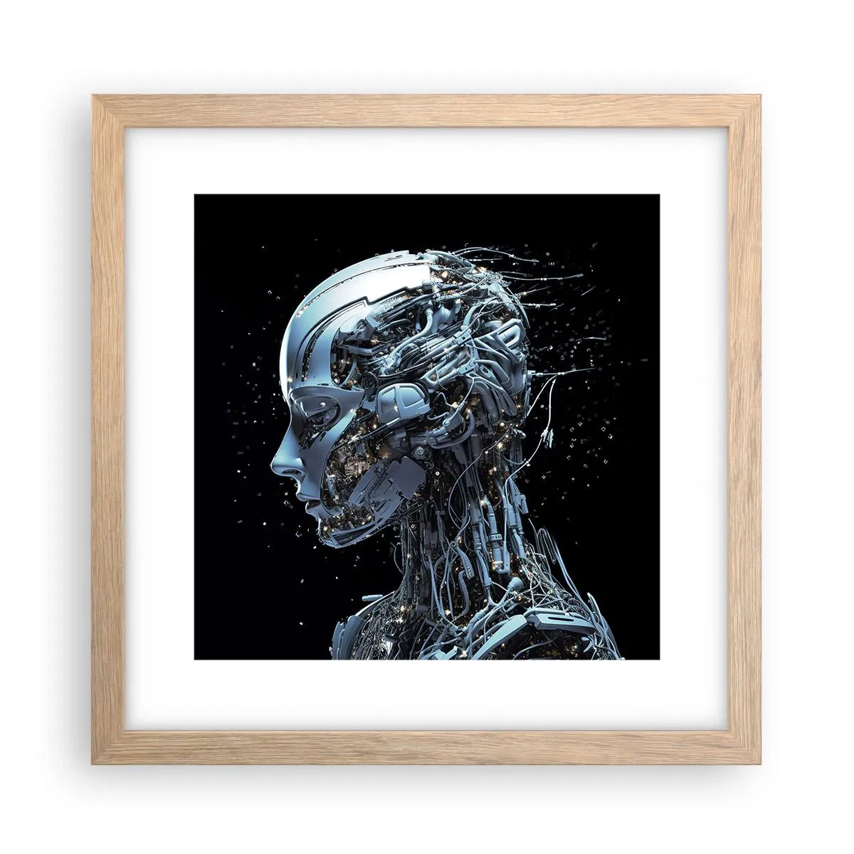 Affisch i ram av ljusek - Teknik är en kvinna - 30x30 cm