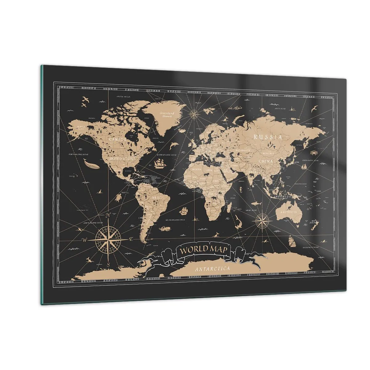 Glastavla - Bild på glas - Gränserna för min värld - 120x80 cm