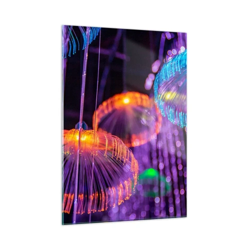 Glastavla - Bild på glas - Lysande fontän - 50x70 cm