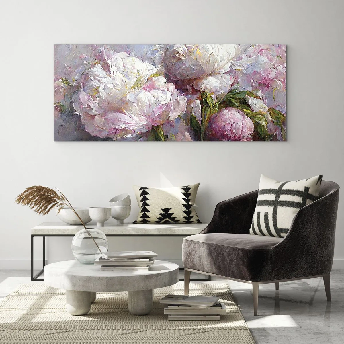 Glastavla - Bild på glas - En bukett full av liv - 100x40 cm
