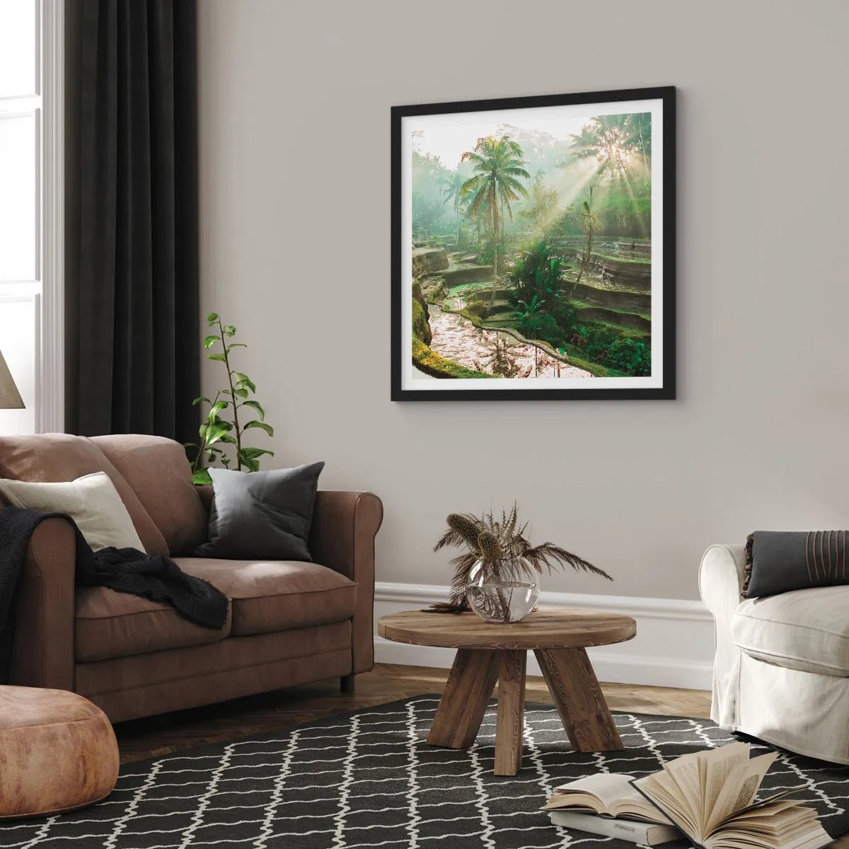 Affisch i svart ram - Växa upp i solsken - 30x30 cm