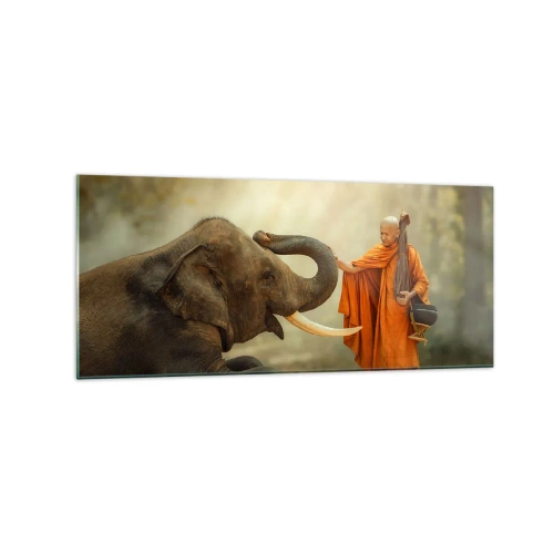 Glastavla - Bild på glas - Ett möte under resan - 120x50 cm