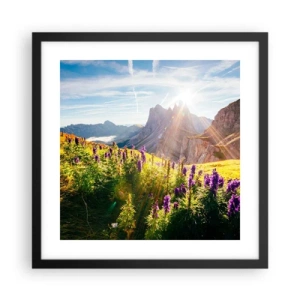 Affisch i svart ram - Örternas hemliga liv - 40x40 cm