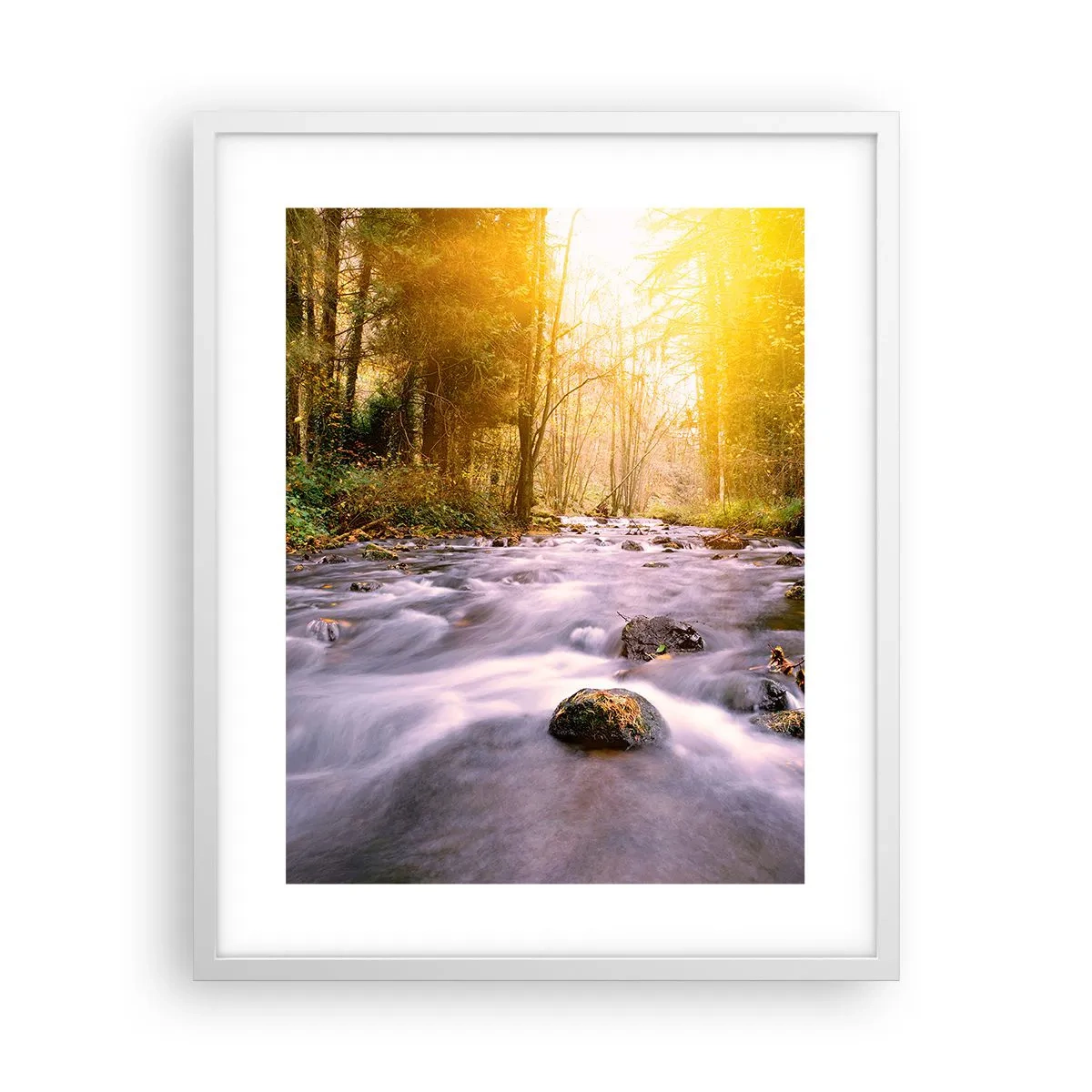 Affisch i vit ram - Malakit i silver-guld infattning - 40x50 cm