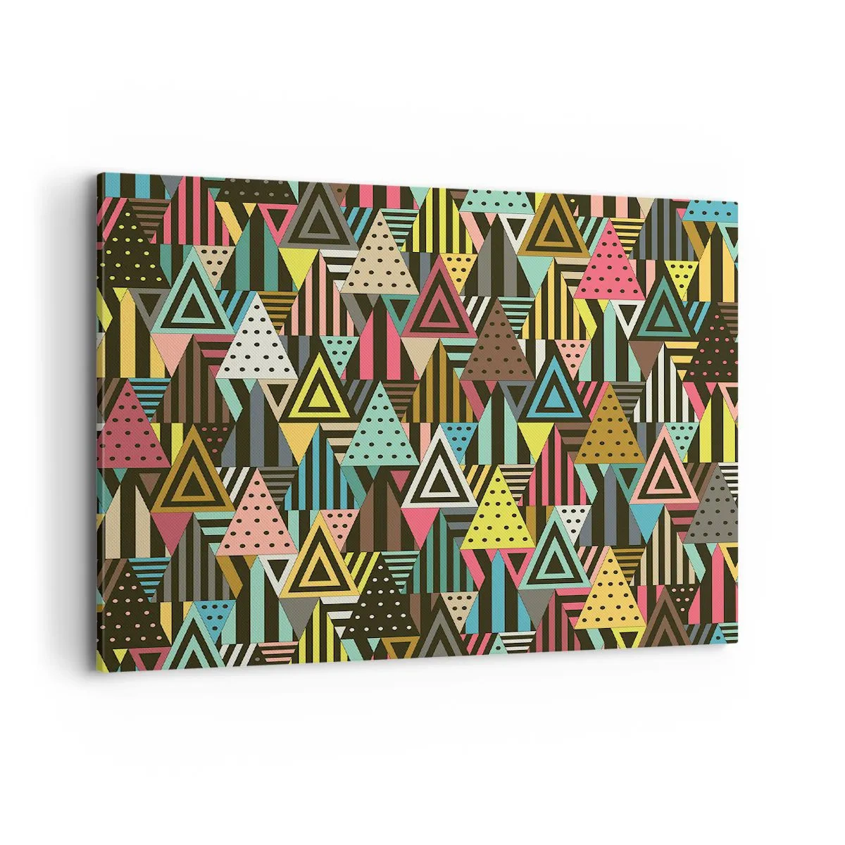 Canvastavla - Bild på duk - Trianglar - 100x70 cm