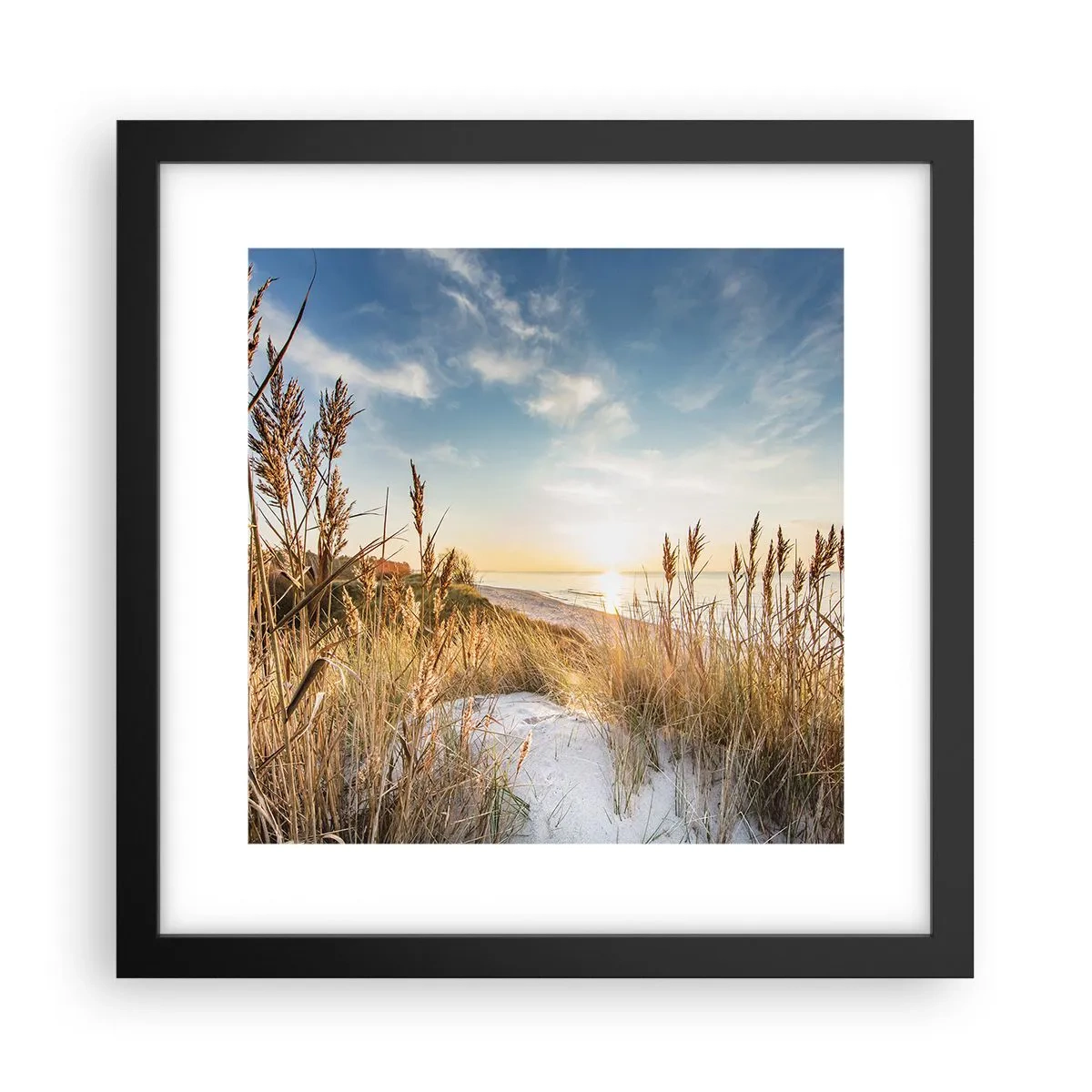 Affisch i svart ram - Nordlig strand - 30x30 cm