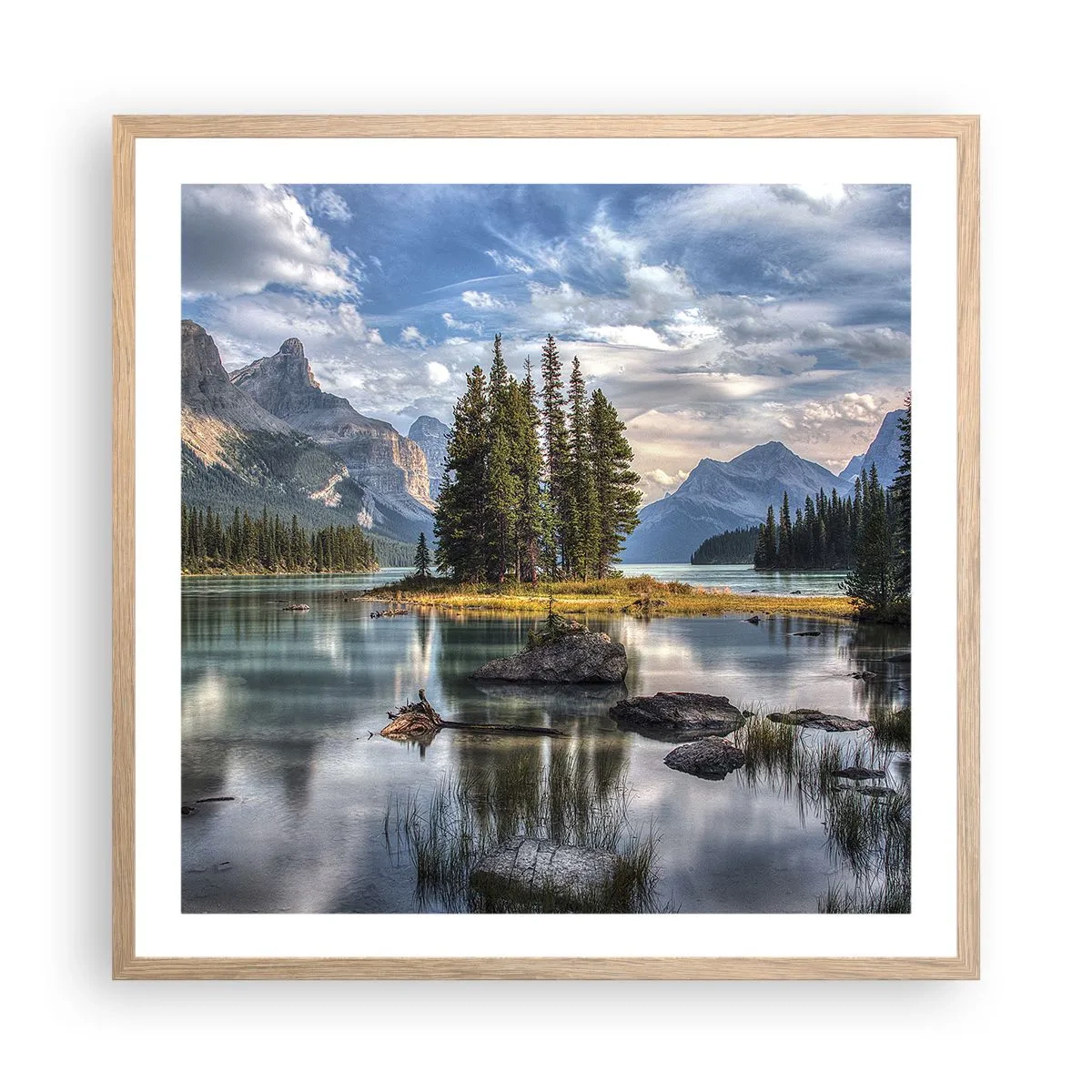 Affisch i ram av ljusek - Vid stort och rent vatten - 60x60 cm
