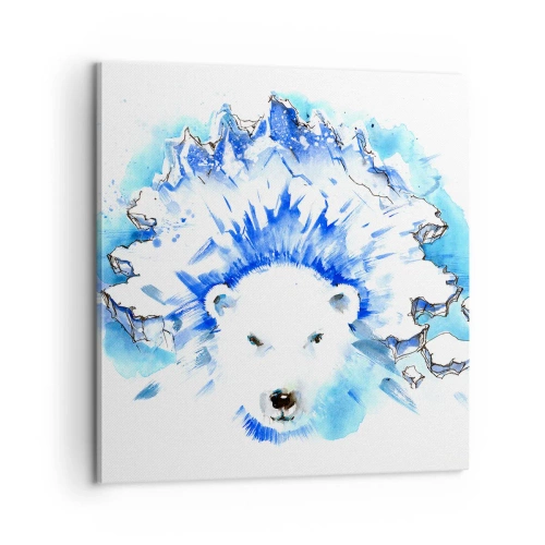 Canvastavla - Bild på duk - Arktis kung i iskrona - 60x60 cm