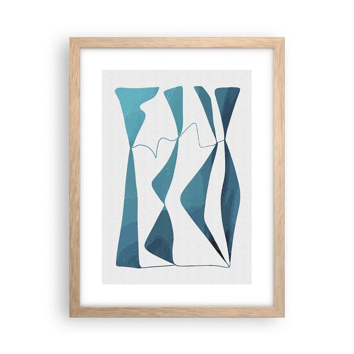 Affisch i ram av ljusek - Abstraktion: en turkos förening - 30x40 cm