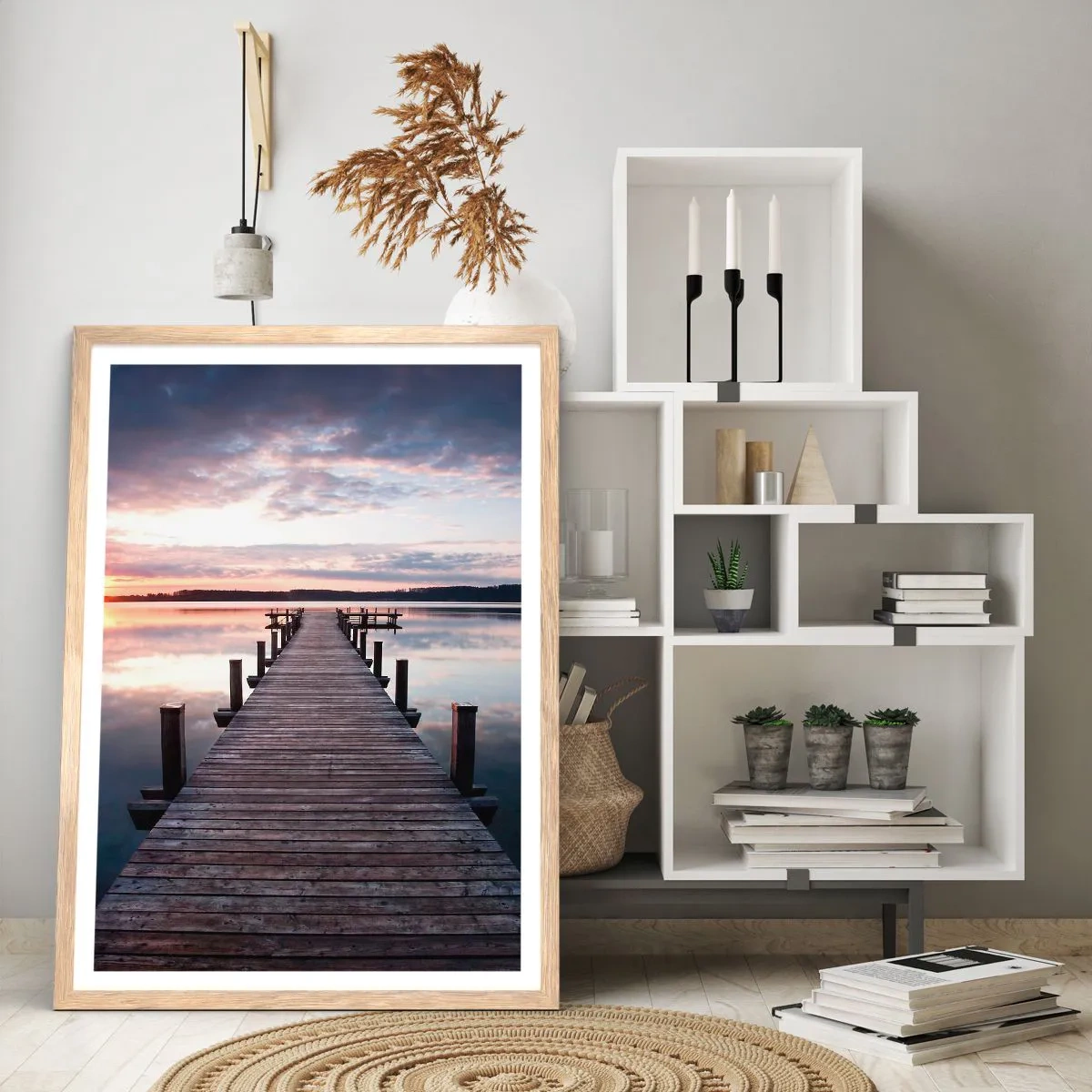Affisch i ram av ljusek - Den tysta gränsen mellan dag och natt - 70x100 cm