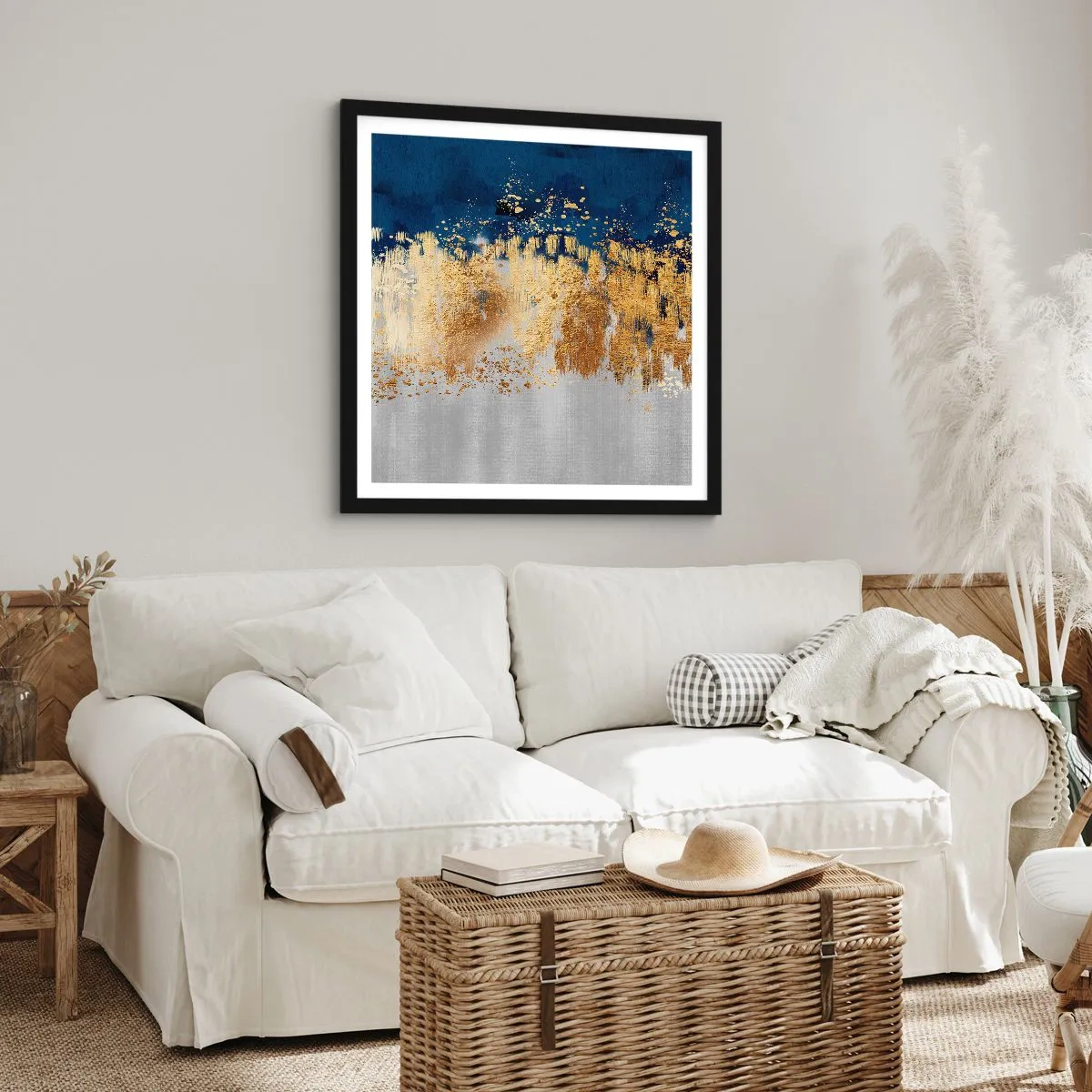 Affisch i svart ram - Modern komposition med blixt - 50x50 cm