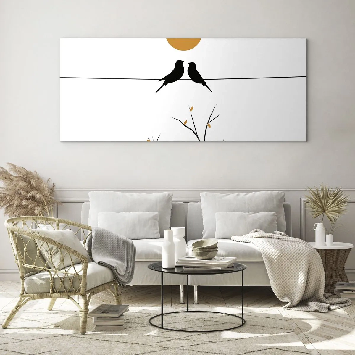 Glastavla - Bild på glas - Näktergalens kväll - 120x50 cm