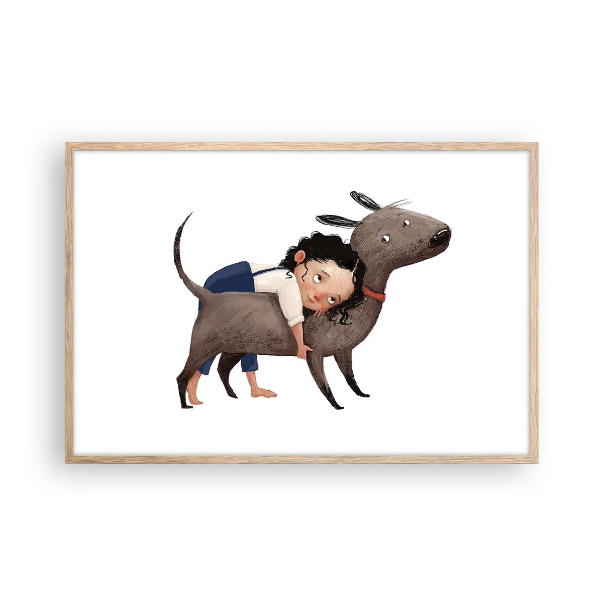 Affisch i ram av ljusek - Bästa vänner - 91x61 cm