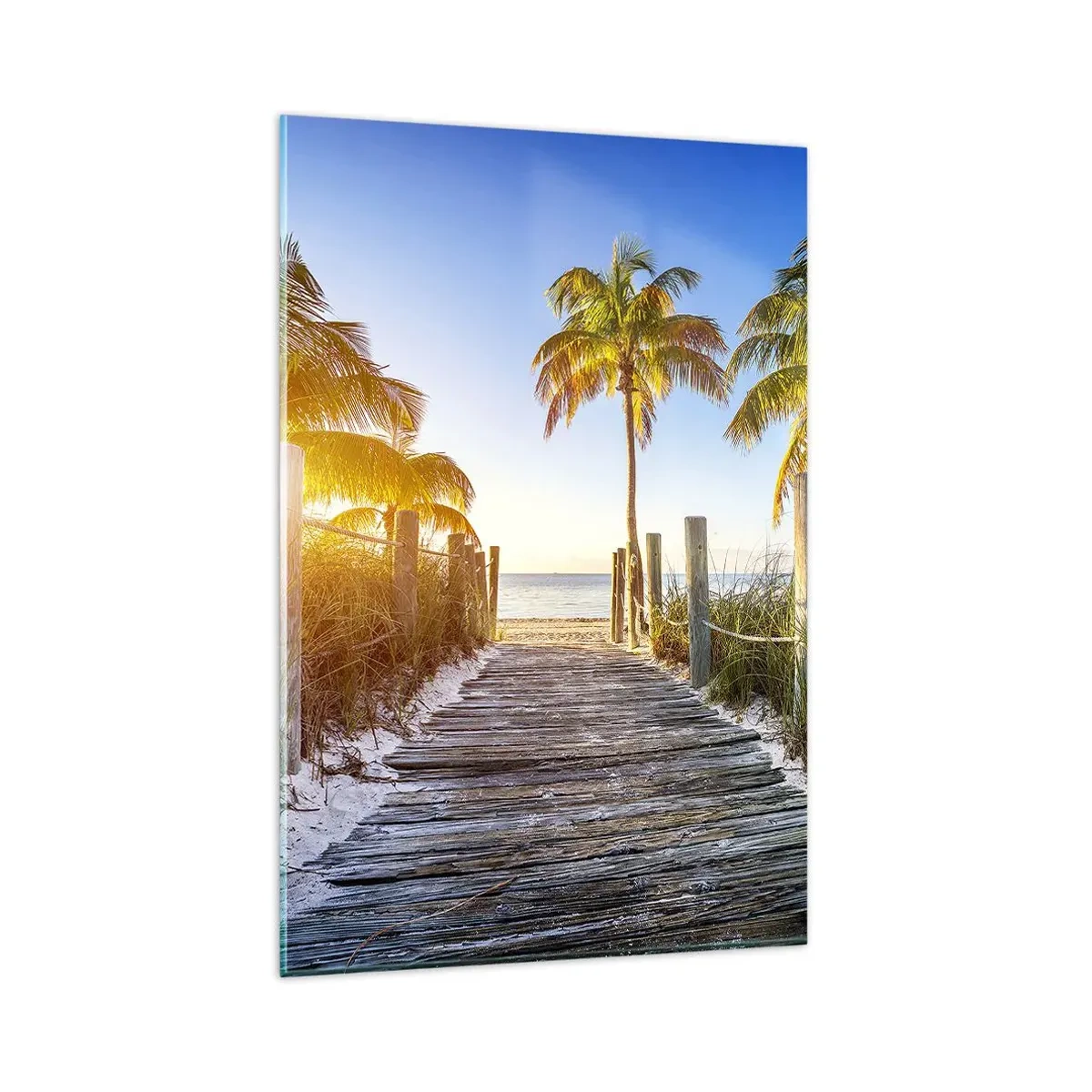 Glastavla - Bild på glas - Raka vägen till paradiset - 80x120 cm