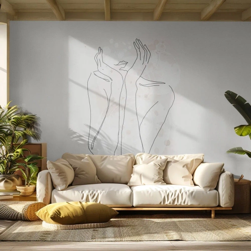 Fototapet Premium Canvas - Drömstund - Grafik, Kvinna, Bit - 500x350 cm