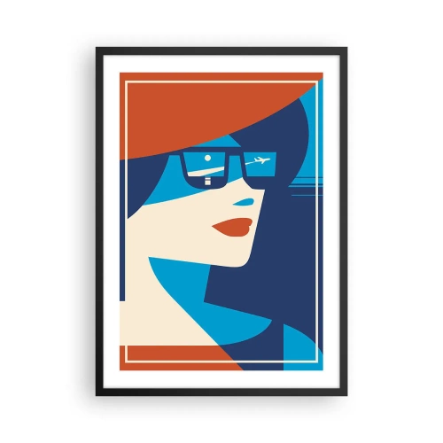 Affisch i svart ram - Semesterresa - 50x70cm - Semesterresa - Modern väggdekoration för vardagsrum och sovrum ARTTOR